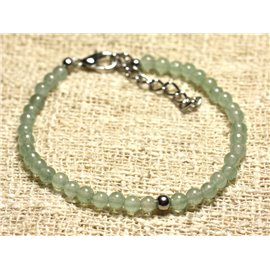 Bracelet Silver 925 and semi precious stone Aventurine 4mm