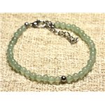 Bracelet Argent 925 et Pierre semi précieuse Aventurine 4mm