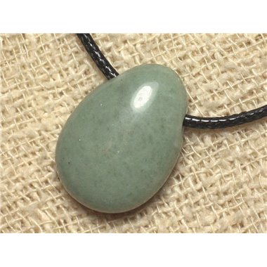 Collier Pendentif en Pierre - Jade Goutte 25mm