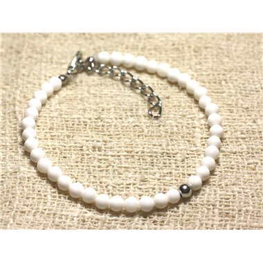 Bracelet Argent 925 et Perles Nacre Blanche 4mm
