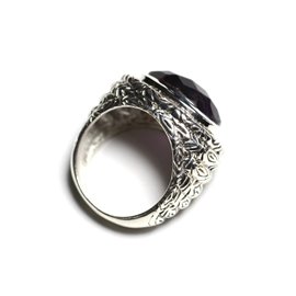 n114 - Bague Argent 925 et Pierre - Améthyste Ovale facetté 16x12mm  n114 - Bague Argent 925 et Pierre - Améthyste Ovale facetté 16x12mm