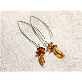 Boucles d'oreilles argent 925 et Ambre naturelle 8-10mm 