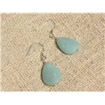 Boucles d'Oreilles Argent 925 - Amazonite Gouttes 18x13mm 