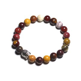 Buddha and semi-precious stone bracelet - Mokaïte jasper 