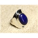 N124 - Bague Argent 925 et Pierre - Lapis Lazuli Ovale 14x10mm 