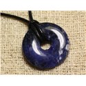 Collier Pendentif en Pierre - Sodalite Donut 30mm