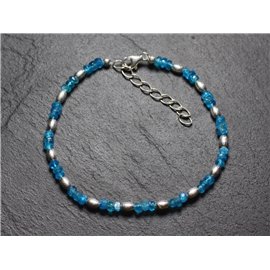 Bracciale Argento 925 e Pietra - Rondelle sfaccettate in apatite 3mm 