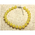 Bracelet Argent 925 et Pierre - Jade Jaune 6mm 
