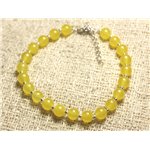 Bracelet Argent 925 et Pierre - Jade Jaune 6mm 