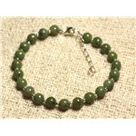 Bracelet Argent 925 et Pierre - Jade Nephrite Canada 6mm 