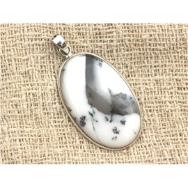 n1 - Pendant Silver 925 and Dendritic Agate Oval 46x26mm 