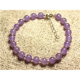 Pulsera Plata 925 y Piedra - Jade Mauve 6mm 