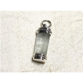 N4 - Pendente e pietra in argento sterling 925 - Acquamarina grezza 26 mm 