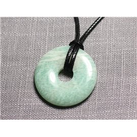 Halbedelstein Anhänger Halskette - Amazonite Russland Donut Pi 30mm 