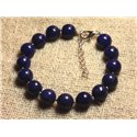 Bracelet Argent 925 et Pierre - Lapis Lazuli 10mm 