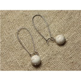 Magnesite semi precious stone earrings 10mm 