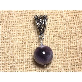 Semi precious stone pendant - Amethyst 12mm 