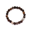 Bracelet Bouddha et Pierre semi précieuse - Agate Marron 8mm 