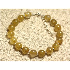 Bracelet Silver 925 and semi precious stone - Rutile Quartz 8mm