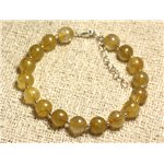 Bracelet Argent 925 et Pierre semi précieuse - Quartz Rutile 8mm