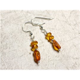 925 silver and natural amber earrings 5-9mm 