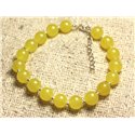 Bracelet Argent 925 et Pierre - Jade Jaune 8mm 