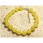 Bracelet Argent 925 et Pierre - Jade Jaune 8mm 