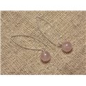 Boucles d'Oreilles Pierre semi précieuse Quartz Rose 