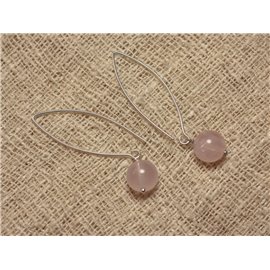 Semi Precious Stone Rose Quartz Earrings 