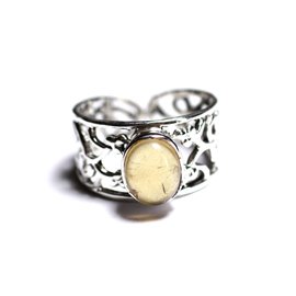 N224 - 925 Silver and Semi-Precious Stone Ring - Citrine Oval 9x7mm 