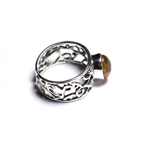 N224 - Bague Argent 925 et Pierre semi précieuse - Citrine Ovale 9x7mm