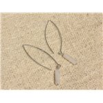 Boucles d'Oreilles Argent 925 et Pierre - Quartz Rose Colonnes 13x4mm 