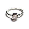 N231 - Bague Argent 925 et Pierre - Quartz Rose 6mm Anneau torsade 