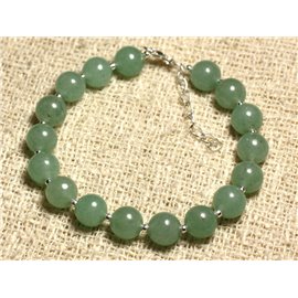 Bracelet Silver 925 and semi precious stone - Green Aventurine 8mm