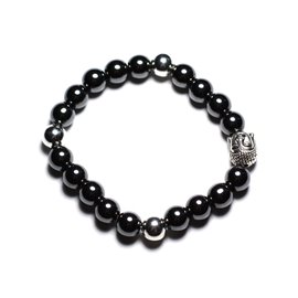 Buddha bracelet and semi precious stone - Hematite 