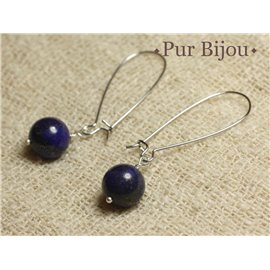 Stone Earrings - Lapis Lazuli 10mm