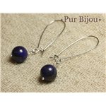 Boucles d'Oreilles Pierre - Lapis Lazuli 10mm