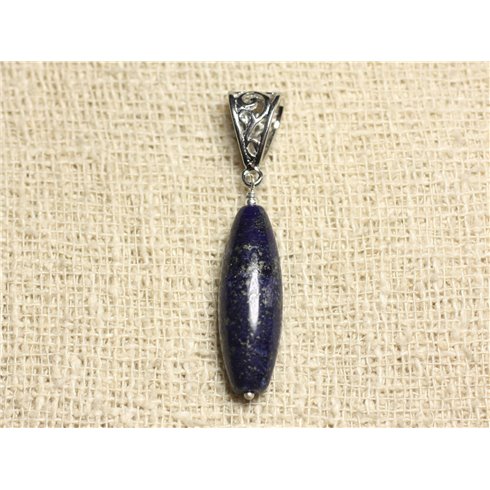 Pendentif Pierre semi précieuse - Lapis Lazuli Fuseau 29x9mm 