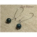 Boucles d'Oreilles Pierre - Chrysocolle 10mm 