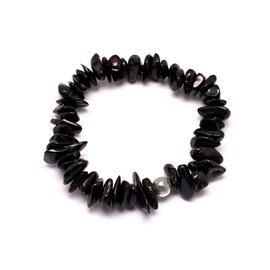 Natuurlijke kersenbarnsteen armband 5-9 mm en zilveren parel 