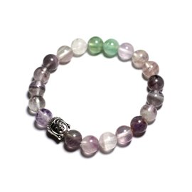 Buddha bracelet and semi precious stone - Fluorite 