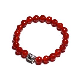 Armband Buddha und Halbedelstein - Karneol 8mm 