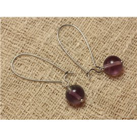 Boucles d'Oreilles Fluorite Violette 