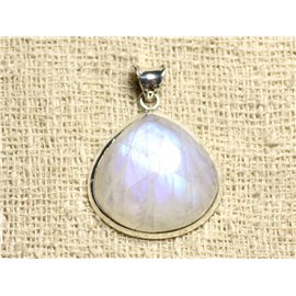 N31 - Anhänger Silber 925 Rainbow Moonstone Drop 27x29mm 