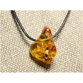 28mm Natural Amber Pendant Necklace N24 