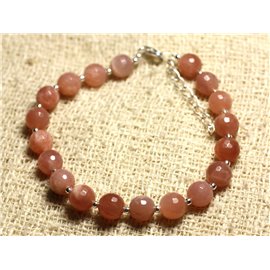 Bracelet Silver 925 and Stone - Faceted Sunstone 7mm