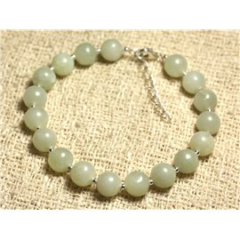 Bracelet Argent 925 et Pierre semi précieuse - Jade verte 8mm Bracelet Argent 925 et Pierre semi précieuse - Jade verte 8mm