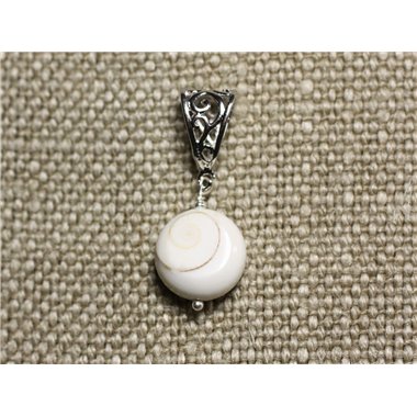 Collier Pendentif Coquillage - Oeil de Shiva Sainte Lucie Rond 15mm 