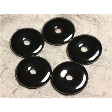 Collier Pendentif en Pierre - Hématite Donut 40mm