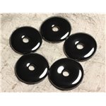 Collier Pendentif en Pierre - Hématite Donut 40mm Collier Pendentif en Pierre - Hématite Donut 40mm